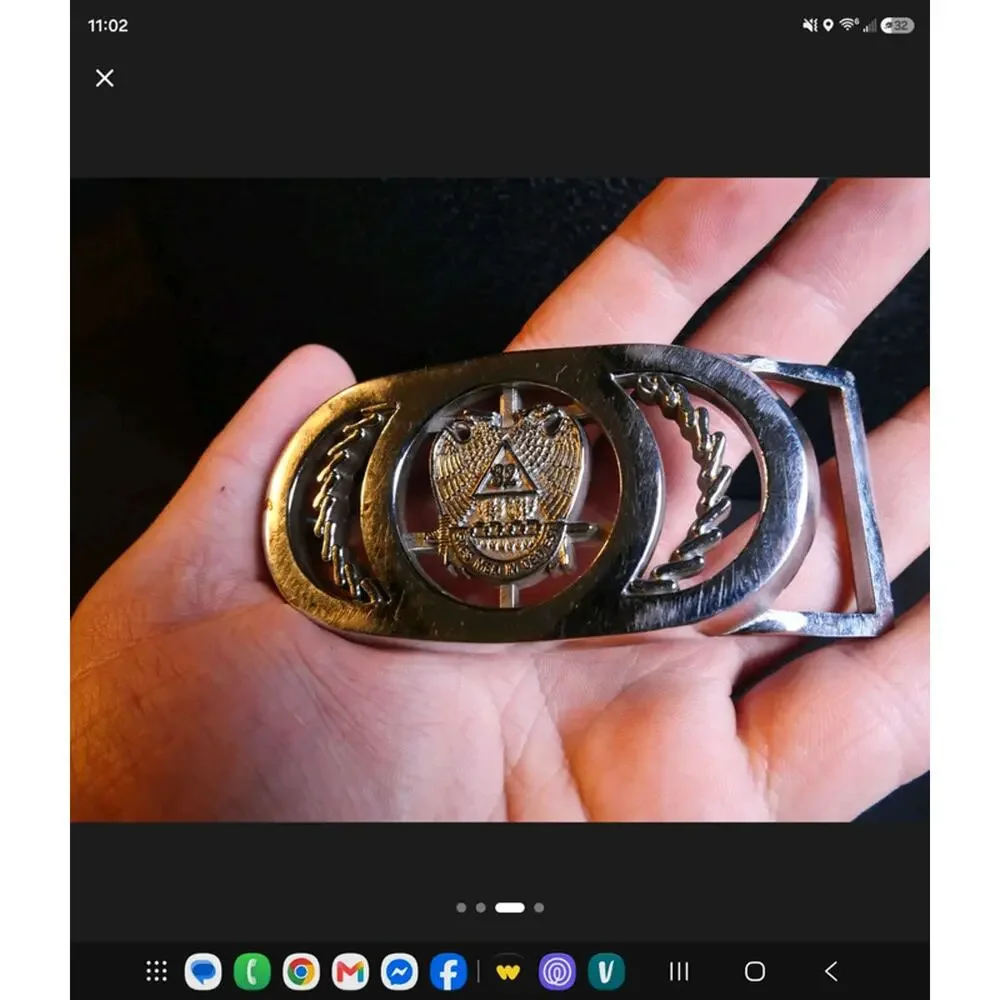 vintage 32nd-degree Scottish Rite Freemason belt buckle